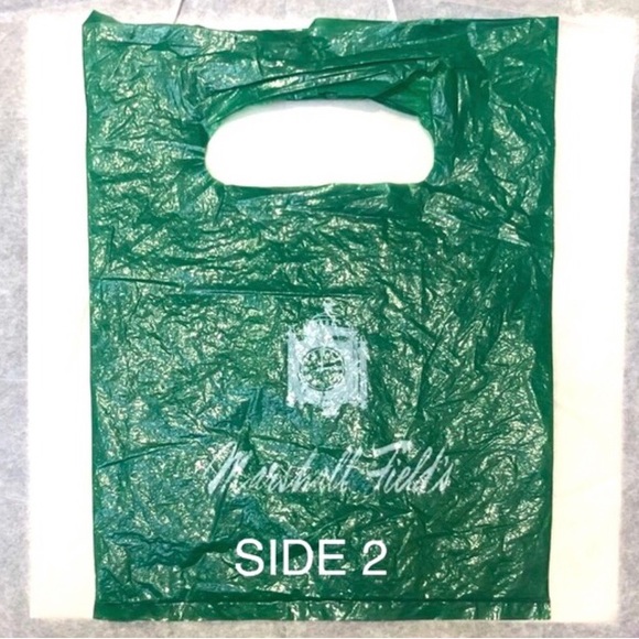 MARSHALL FIELD’S small signature green shopping bag size 9x12 used - Picture 4 of 10